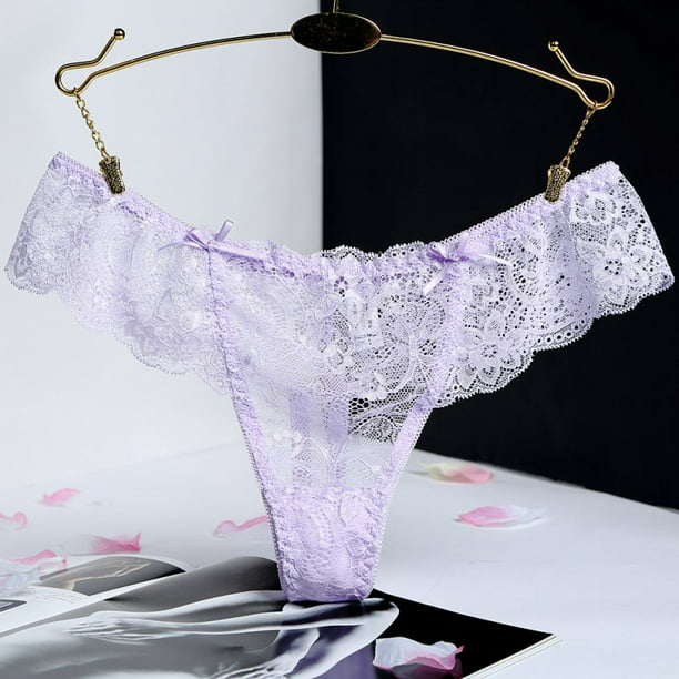 Women's Panties Soft Lace Hollow Out Transparent Butterfly Briefs Underpants